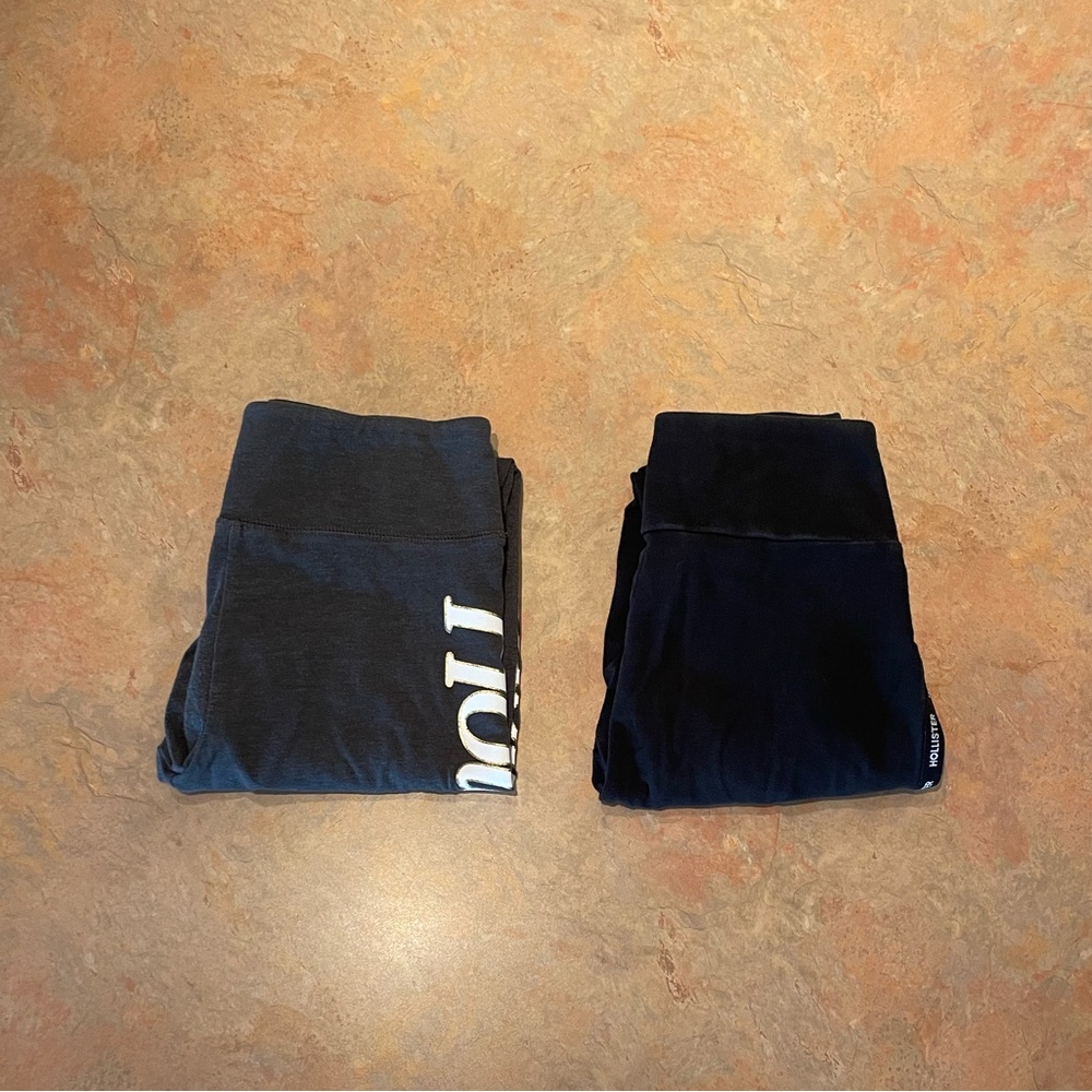 Two Pairs of Hollister Leggings - Gray Leggings & Black Leggings